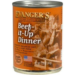 Evanger's Classic Recipes Beef it Up Dinner Grain-Free Canned Cat Food, 12.6-oz, case of 12