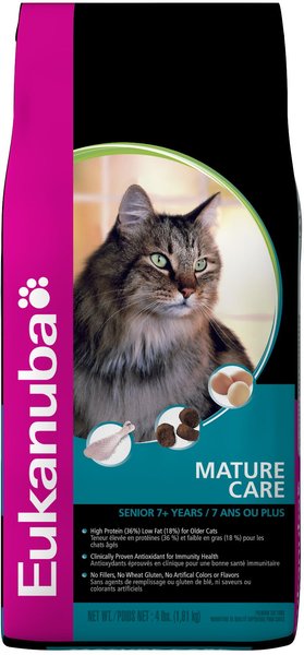 EUKANUBA Mature Care Dry Cat Food 4 lb bag Chewy