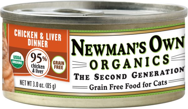 Newman s Own Organic Grain Free 95 Chicken Liver Dinner Canned Cat Food