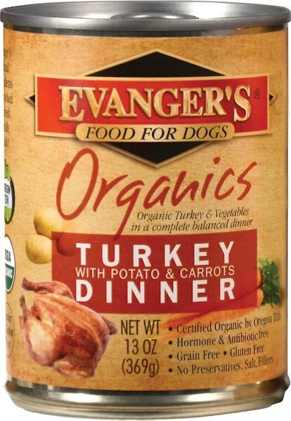 Evanger's Organics Turkey with Potato & Carrots Dinner Grain-Free Canned Dog Food