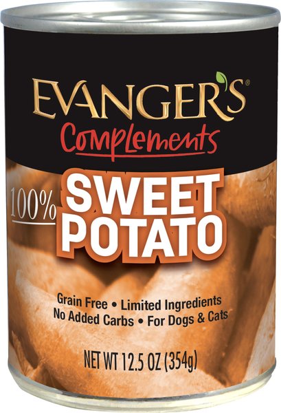 Evanger's Grain-Free Sweet Potato Canned Dog & Cat Food Supplement, 12.8-oz, case of 12 slide 1 of 2