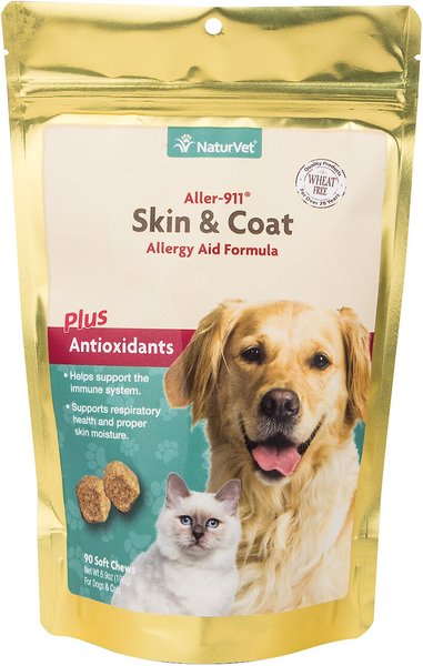 NaturVet Aller-911 Plus Antioxidants Soft Chews Allergy Supplement for Dogs, 90 count slide 1 of 5