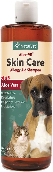 NaturVet Aller-911 Allergy Aid Skin Care Plus Aloe Vera Dog & Cat Shampoo, 16-oz bottle slide 1 of 3