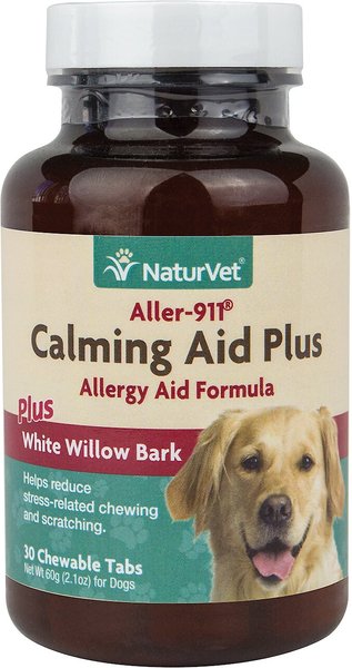 NaturVet Aller-911 Plus White Willow Bark Chewable Tablets Calming Supplement for Dogs, 30 count slide 1 of 5