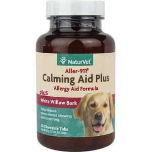 NaturVet Aller-911 Plus White Willow Bark Chewable Tablets Calming Supplement for Dogs, 30 count