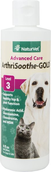 NaturVet Advanced Care ArthriSoothe-GOLD Liquid Joint Supplement for Cats & Dogs, 8-oz bottle slide 1 of 6
