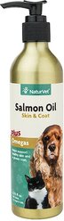 NaturVet Salmon Oil Plus Omegas Liquid Skin & Coat Supplement for Cats & Dogs, 8.75-oz bottle