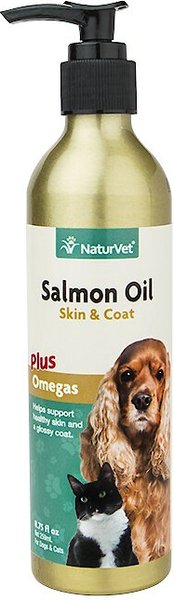 NaturVet Salmon Oil Plus Omegas Liquid Skin & Coat Supplement for Cats & Dogs, 8.75-oz bottle slide 1 of 1