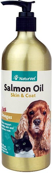 NaturVet Salmon Oil Plus Omegas Liquid Skin & Coat Supplement for Cats & Dogs, 17-oz bottle slide 1 of 5