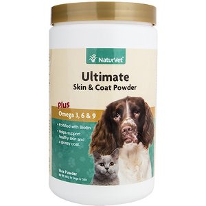 NaturVet Ultimate Powder Skin & Coat Supplement for Cats & Dogs, 14-oz bottle