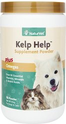 NaturVet Kelp Help Plus Omegas Powder Supplement for Cats & Dogs, 1-lb