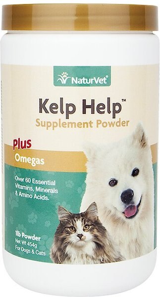 NaturVet Kelp Help Plus Omegas Powder Supplement for Cats & Dogs