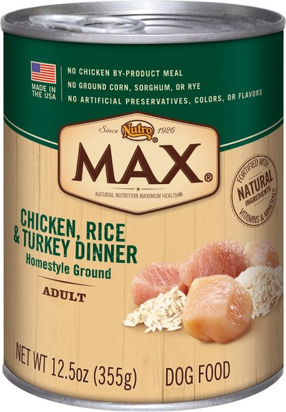 Nutro Max Adult Chicken Rice Turkey Dinner Canned Dog Food