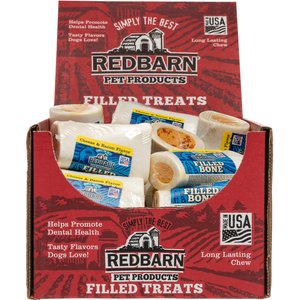 Redbarn Small Cheese n' Bacon Filled Bones Dog Treats, case of 20
