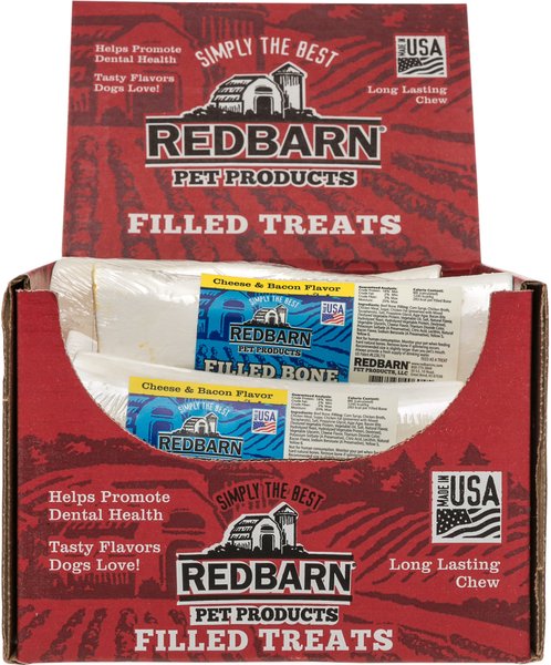 Redbarn Large Cheese n' Bacon Filled Bones Dog Treats, Case of 15 slide 1 of 6