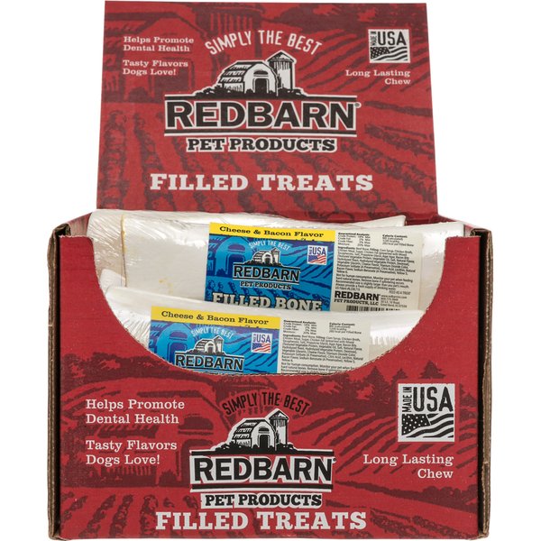 REDBARN Large Peanut Butter Filled Bones Dog Treats, 30 count