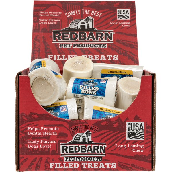 REDBARN Small Peanut Butter Filled Bones Dog Treats, case of 20