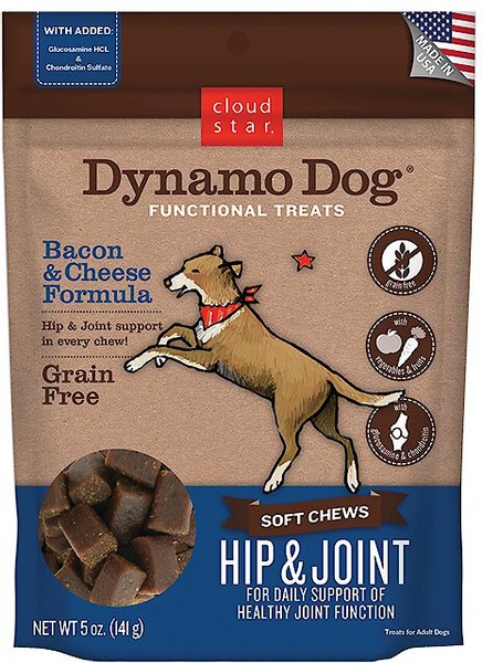 Cloud Star Dynamo Dog Hip & Joint Soft Chews Bacon & Cheese Formula Grain-Free Dog Treats, 14-oz bag slide 1 of 5
