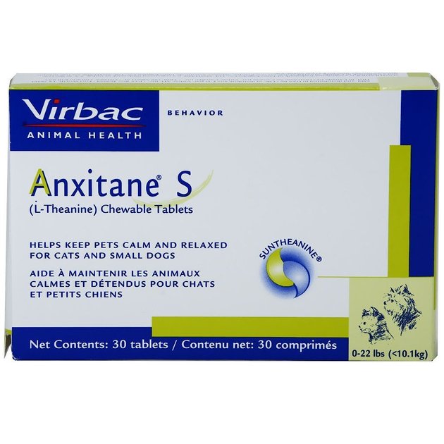 VIRBAC Anxitane (LTheanine) Small Chewable Dog & Cat Tablets, 30 count