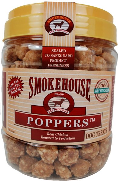 Smokehouse Chicken Poppers Dog Treats, 1-lb jar slide 1 of 5