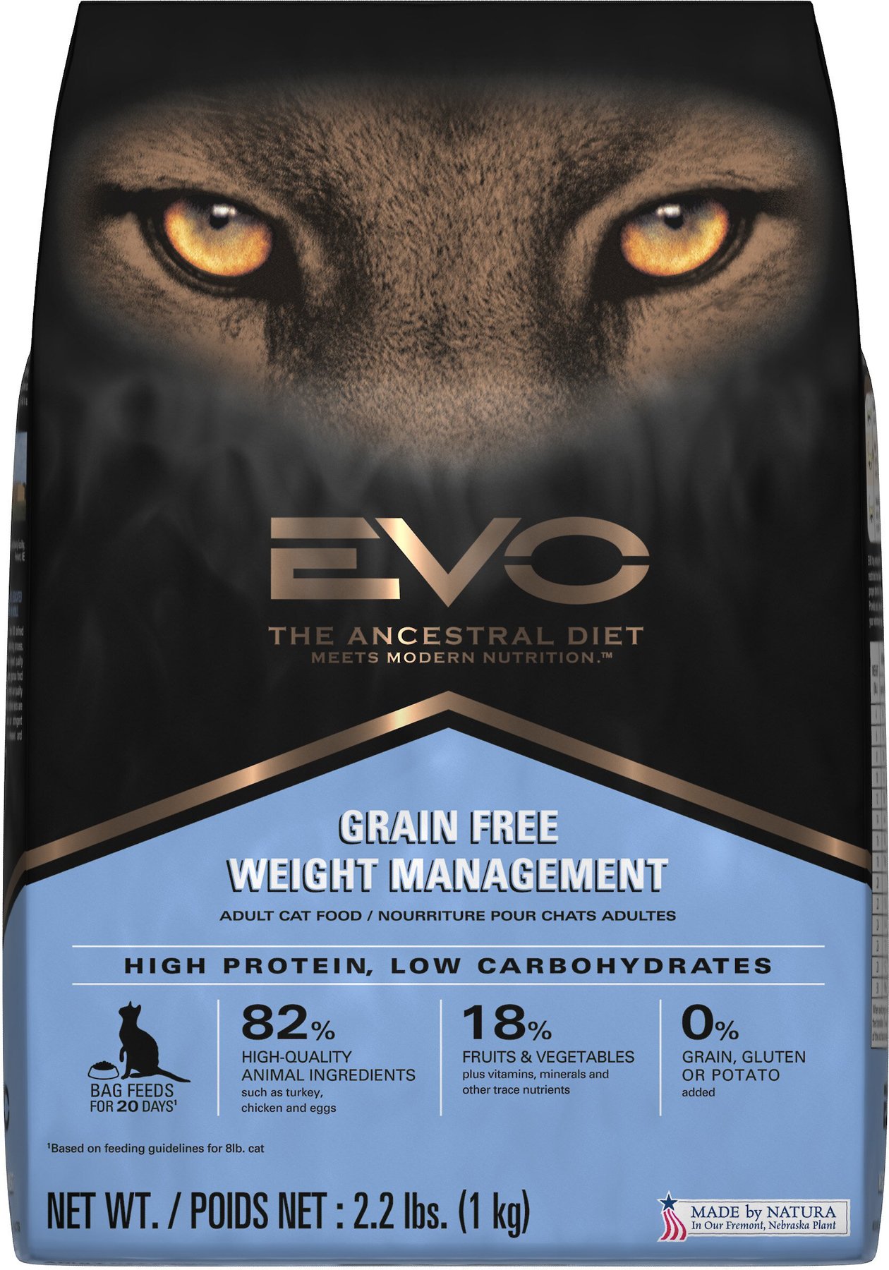 EVO Weight Management Dry Cat Food 2.2 lb bag Chewy