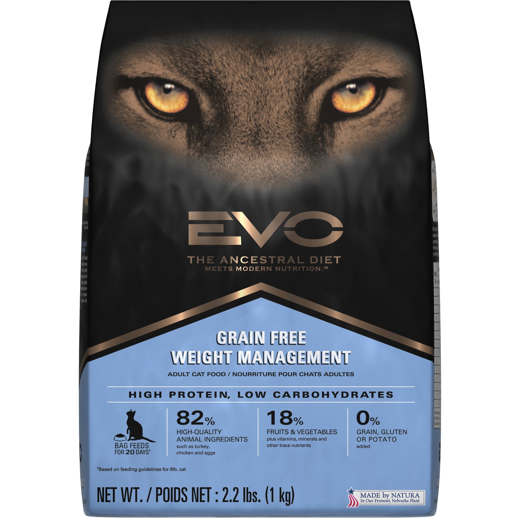 EVO Weight Management Dry Cat Food 2.2 lb bag Chewy