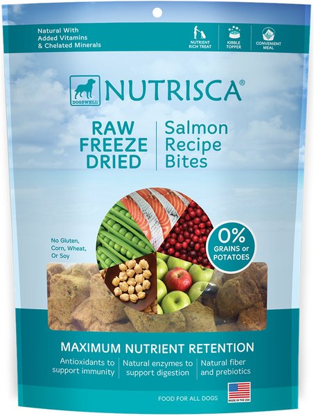 Nutrisca Grain Free Salmon Recipe Bites Freeze Dried Dog Food 5 oz bag