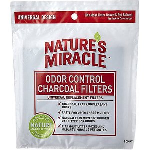 Nature's Miracle Just For Cats Odor Control Universal Charcoal Filter, 2-pack