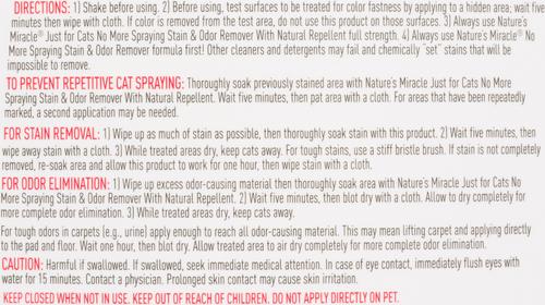Show full view: Cats No More Spraying Repellent Stain Remover & Odor Eliminator Spray, 24-oz spray slide 4 of 7