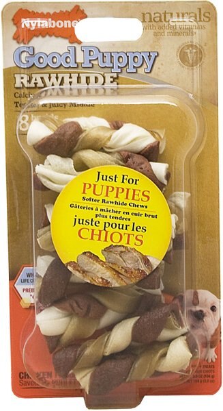 Nylabone Enhanced Rawhide Roll Chicken Flavor Pouch Dog Treats