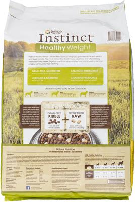 Show full view: Instinct by Nature's Variety Healthy Weight Grain-Free Chicken Meal Recipe Dry Dog Food, 21.8-lb bag slide 3 of 12
