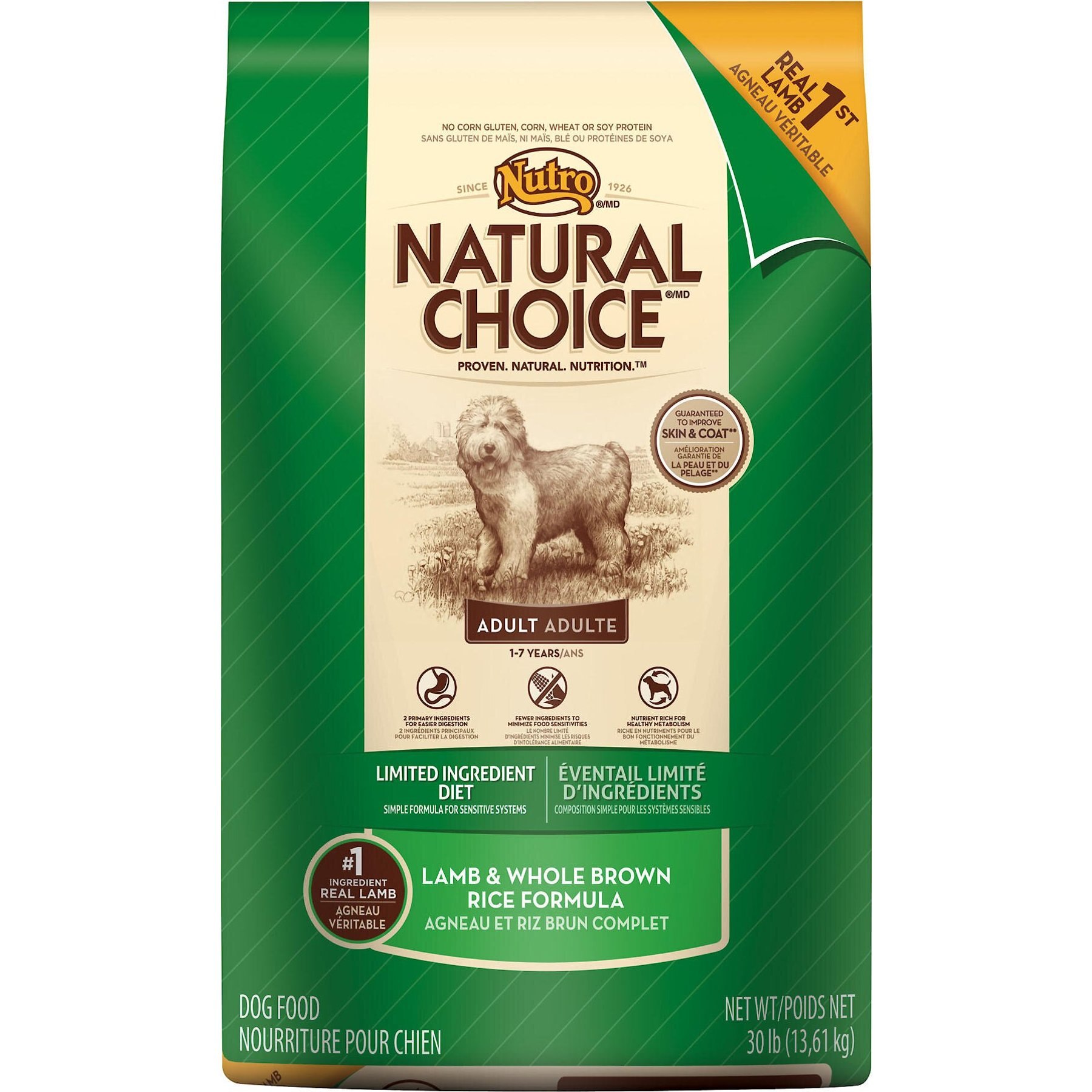 NUTRO Natural Choice Adult Lamb Brown Rice Recipe Dry Dog Food 20 lb bag Chewy