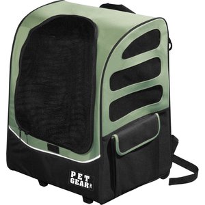 Pet Gear I-GO Plus Traveler Dog & Cat Backpack & Rolling Carrier, Sage
