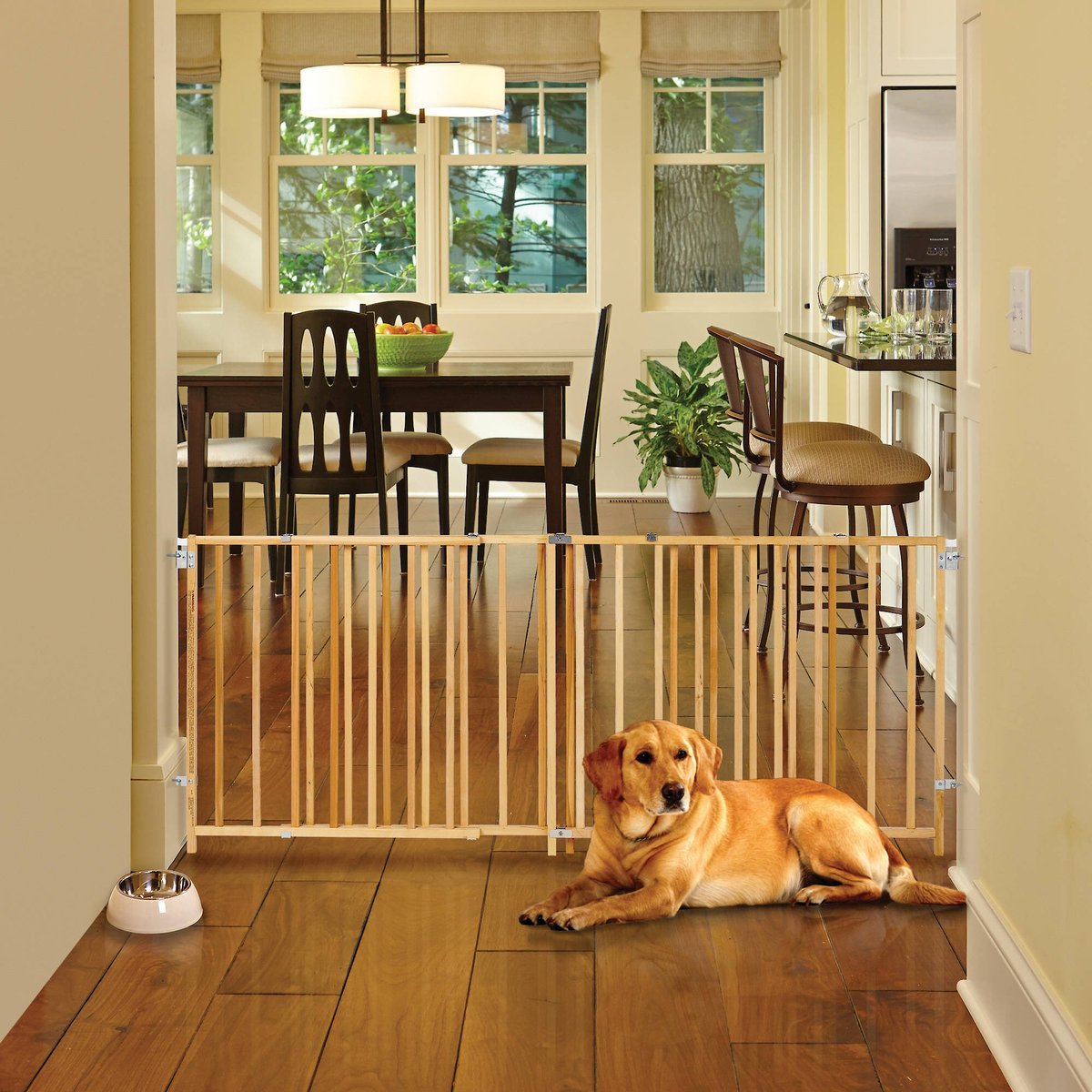MYPET Wood ExtraWide Swing Pet Gate for Dogs & Cats