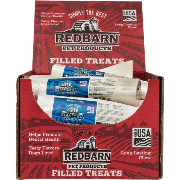 REDBARN Large Peanut Butter Filled Bones Dog Treats, 30 count