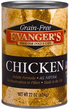 Evanger's Grain-Free Chicken Canned Dog & Cat Food, 22-oz, case of 12 slide 1 of 3