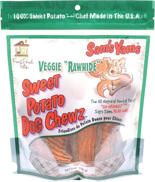 SAM'S YAMS Veggie Rawhide Sweet Potato Dog Treats, 5oz bag