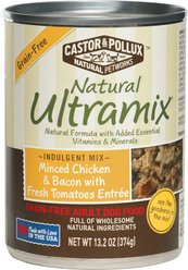Castor & Pollux Natural Ultramix Grain-Free Minced Chicken & Beef with Fresh Tomatoes Entrée in Gravy Canned Dog Food, 13.2-oz, case of 12 slide 1 of 4