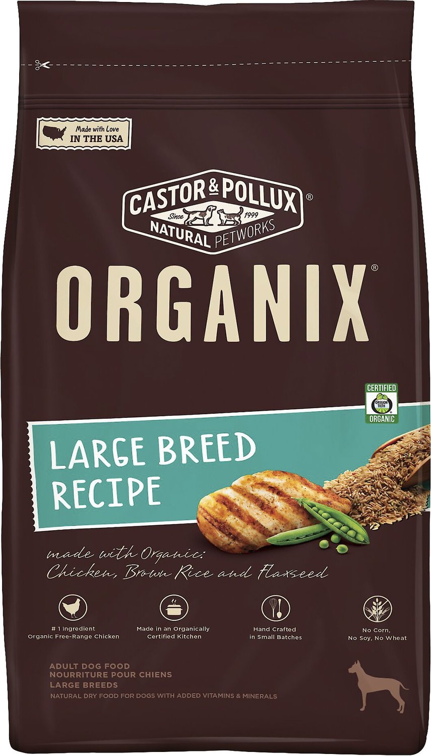 CASTOR & POLLUX Organix Large Breed Recipe with Chicken, Brown Rice & Flaxseed Adult Dry Dog