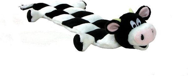 Kyjen Plush Squeaker Mat Cow Dog Toy