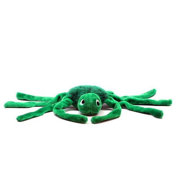 green spider dog toy