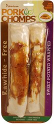 Premium Pork Chomps Sweet Potato Wrapped Rolls Dog Treats, 8-in roll, 2 count