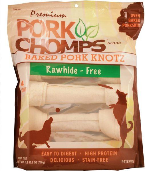 Premium Pork Chomps Baked Knotz Dog Treats, 10 - 11 in, 4 count slide 1 of 5