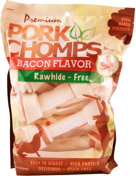 Premium Pork Chomps Bacon Flavor Knotz Dog Treats, 6 - 7 in, 8 count slide 1 of 5