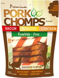 Premium Pork Chomps Assorted Flavors Twists Dog Treats, 24 count