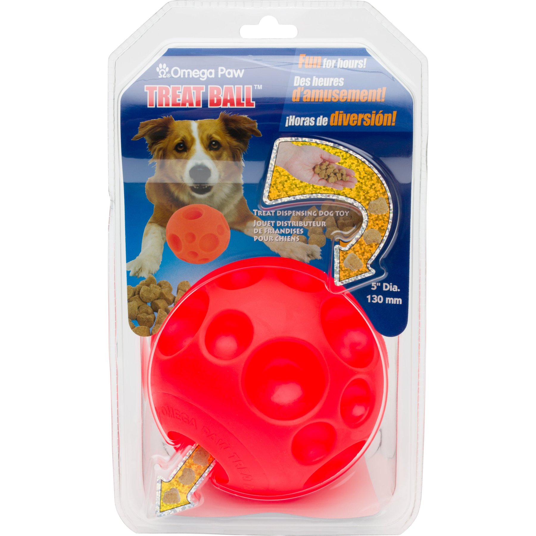 Omega Paw Tricky Treat Ball Dog Toy Medium