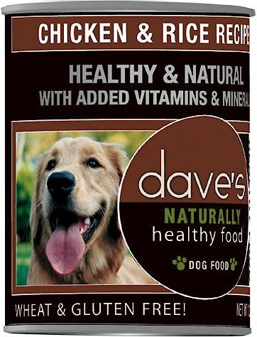 Dave's Pet Food Naturally Healthy Chicken & Rice Recipe Canned Dog Food, 13.2-oz, case of 12 slide 1 of 5