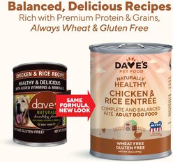 Dave's Pet Food Naturally Healthy Chicken & Rice Recipe Canned Dog Food, 13.2-oz, case of 12 slide 2 of 5