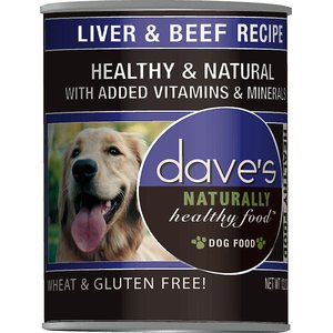 Dave's Pet Food Naturally Healthy Liver & Beef Recipe Canned Dog Food, 13-oz, case of 12