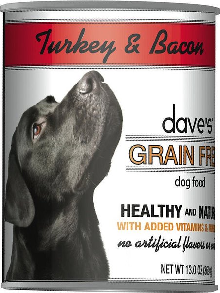 Dave's Pet Food Grain-Free Turkey & Bacon Recipe Canned Dog Food, 13-oz, case of 12 slide 1 of 5